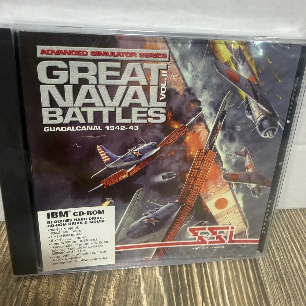 Great Naval Battles Vol II Guadalcanal 1942-43 PC CD-ROM SSI‎ 1995 Vintage Game